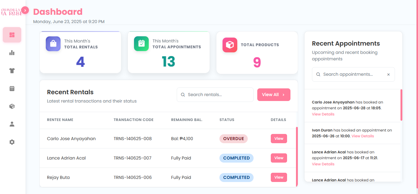 Gowns Rental Platform Preview